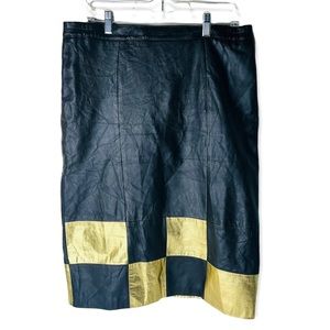 Black & Gold Leather Skirt Size XL